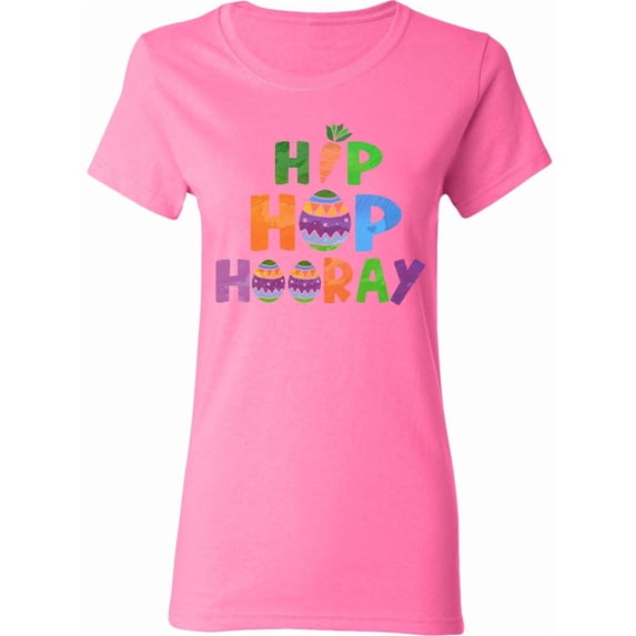 Inktastic Easter Hip Hop Hooray with Eggs and Carrot Women's T-Shirt