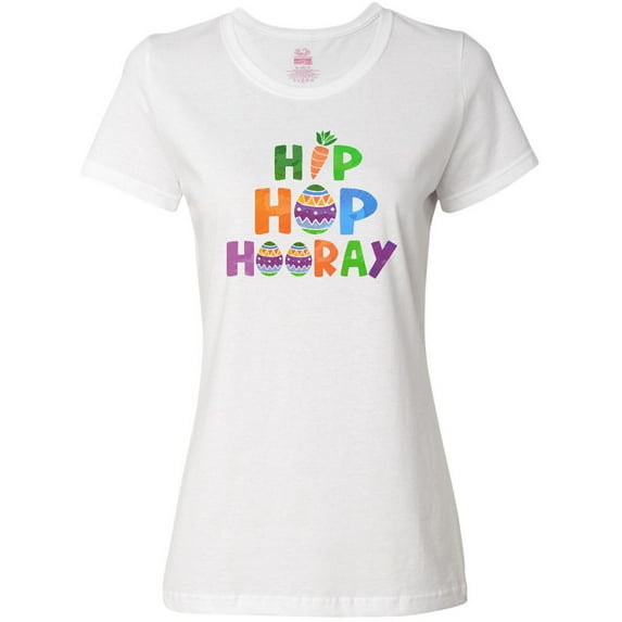 Inktastic Easter Hip Hop Hooray with Eggs and Carrot Women's T-Shirt
