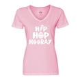 thumbnail image 1 of Inktastic Easter Hip Hop Hooray with Eggs and Carrot Women's V-Neck T-Shirt, 1 of 5