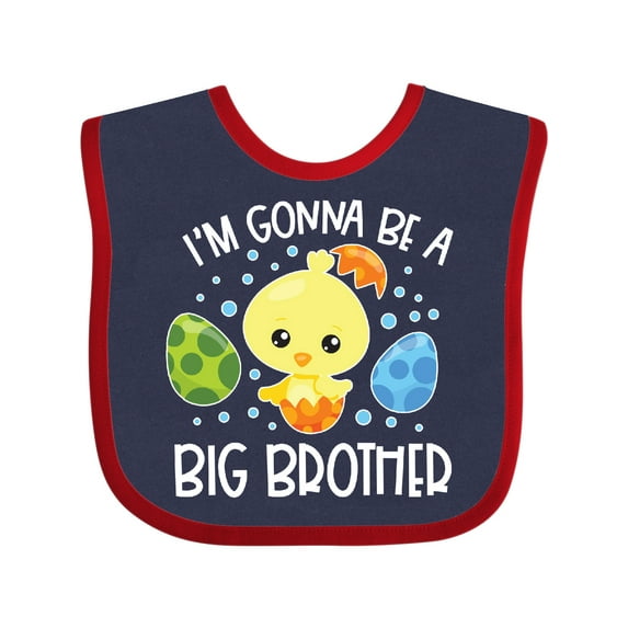 Inktastic Easter I'm Gonna Be a Big Brother with Green and Blue Eggs Boys Baby Bib