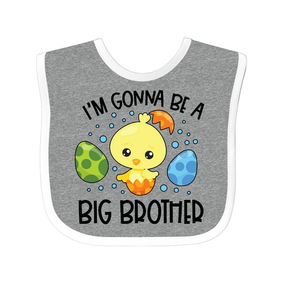 Inktastic Easter I'm Gonna Be a Big Brother with Green and Blue Eggs Boys Baby Bib
