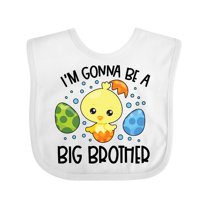 Inktastic Easter I'm Gonna Be a Big Brother with Green and Blue Eggs Boys Baby Bib