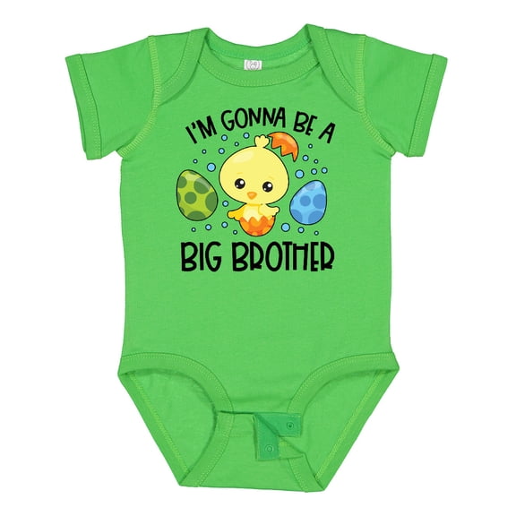 Inktastic Easter I'm Gonna Be a Big Brother with Green and Blue Eggs Boys Baby Bodysuit