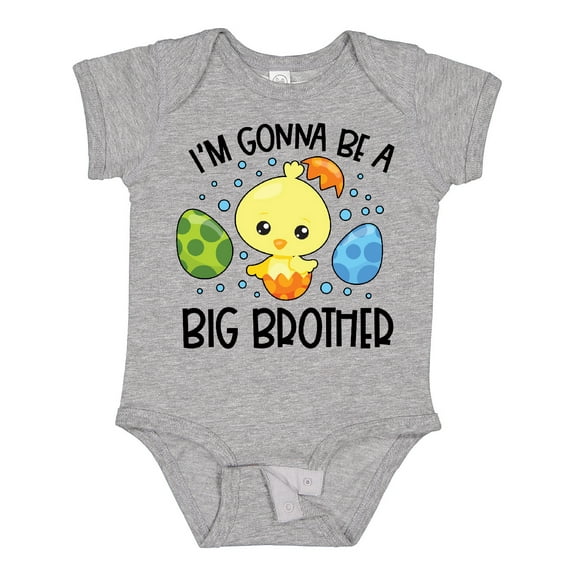 Inktastic Easter I'm Gonna Be a Big Brother with Green and Blue Eggs Boys Baby Bodysuit