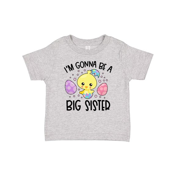 Inktastic Easter I'm Gonna Be a Big Sister with Purple and Pink Eggs Girls Baby T-Shirt