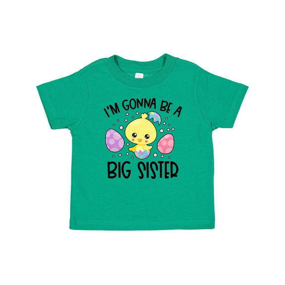 Inktastic Easter I'm Gonna Be a Big Sister with Purple and Pink Eggs Girls Baby T-Shirt