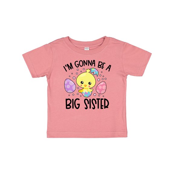 Inktastic Easter I'm Gonna Be a Big Sister with Purple and Pink Eggs Girls Baby T-Shirt
