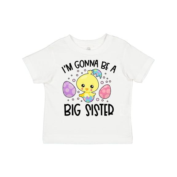Inktastic Easter I'm Gonna Be a Big Sister with Purple and Pink Eggs Girls Toddler T-Shirt