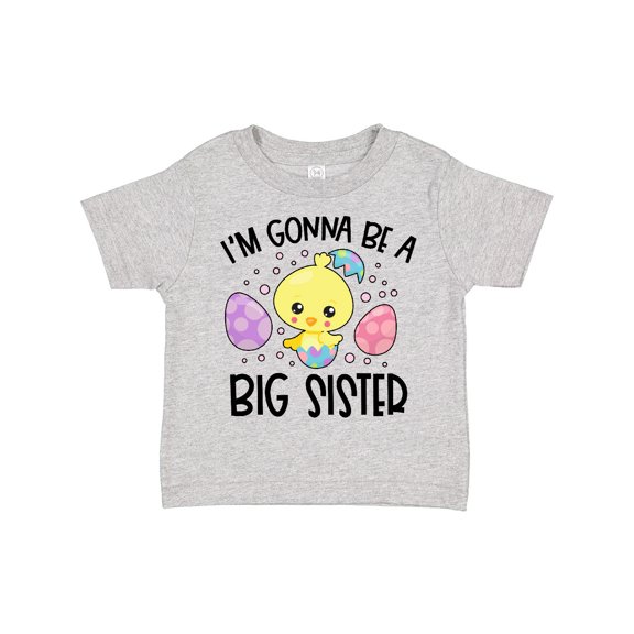 Inktastic Easter I'm Gonna Be a Big Sister with Purple and Pink Eggs Girls Toddler T-Shirt