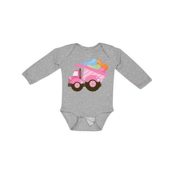 Inktastic Easter Jelly Bean Dump Truck Girls Long Sleeve Baby Bodysuit