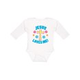 thumbnail image 1 of Inktastic Easter Jesus Loves Me with Cross and Flowers Boys or Girls Long Sleeve Baby Bodysuit, 1 of 5