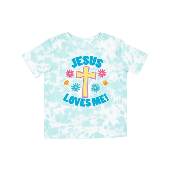Inktastic Easter Jesus Loves Me with Cross and Flowers Boys or Girls Toddler T-Shirt