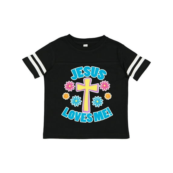 Inktastic Easter Jesus Loves Me with Cross and Flowers Boys or Girls Toddler T-Shirt