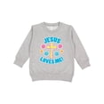 thumbnail image 1 of Inktastic Easter Jesus Loves Me with Cross and Flowers Toddler Sweatshirt, 1 of 4