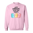 thumbnail image 1 of Inktastic Easter Just Hangin' with My Peeps Adult Sweatshirt, 1 of 4
