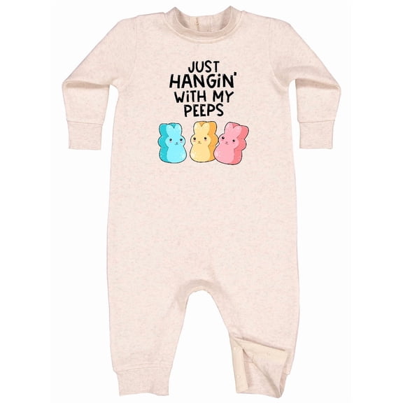 Inktastic Easter Just Hangin' with My Peeps Baby Fleece Romper