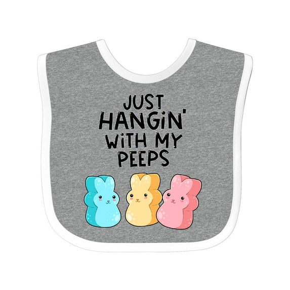 Inktastic Easter Just Hangin' with My Peeps Boys or Girls Baby Bib