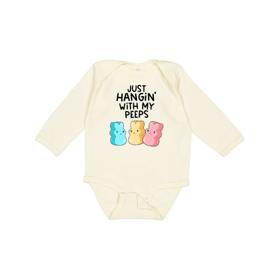 Inktastic Easter Just Hangin' with My Peeps Boys or Girls Long Sleeve Baby Bodysuit