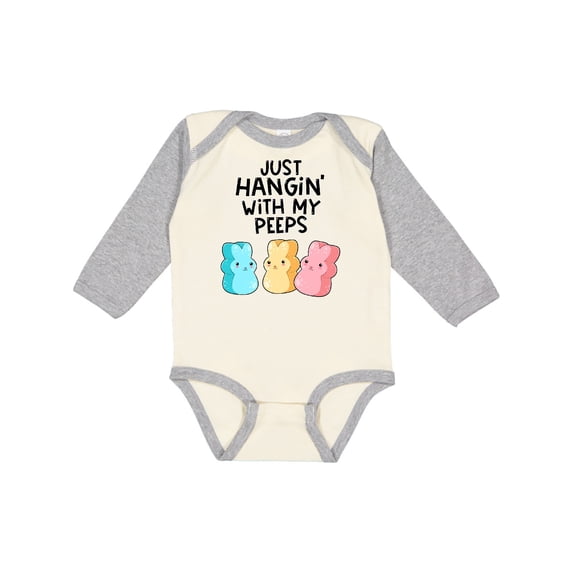 Inktastic Easter Just Hangin' with My Peeps Boys or Girls Long Sleeve Baby Bodysuit