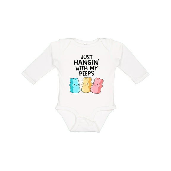 Inktastic Easter Just Hangin' with My Peeps Boys or Girls Long Sleeve Baby Bodysuit