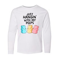 Inktastic Easter Just Hangin' with My Peeps Long Sleeve Youth T-Shirt