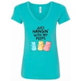 thumbnail image 1 of Inktastic Easter Just Hangin' with My Peeps Women's V-Neck T-Shirt, 1 of 5