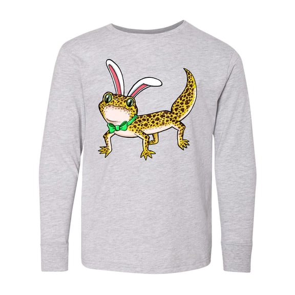 Inktastic Easter Leopard Gecko with Bunny Ears Long Sleeve Youth T-Shirt