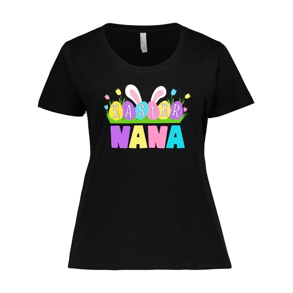 Inktastic Easter Nana Easter Eggs and Bunny Ears Women's Plus Size T-Shirt