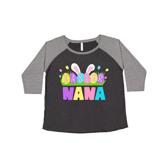 Inktastic Easter Nana Easter Eggs and Bunny Ears Women's Plus Size T-Shirt