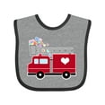 thumbnail image 1 of Inktastic Easter Red Firetruck with Pink Hearts Boys or Girls Baby Bib, 1 of 4