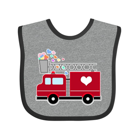 Inktastic Easter Red Firetruck with Pink Hearts Boys or Girls Baby Bib