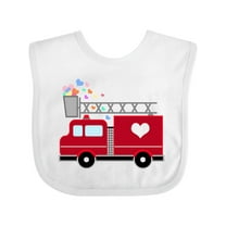 Inktastic Easter Red Firetruck with Pink Hearts Boys or Girls Baby Bib