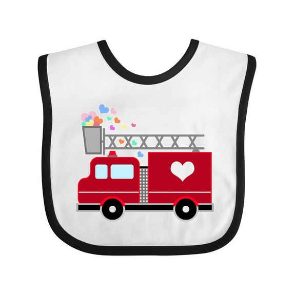 Inktastic Easter Red Firetruck with Pink Hearts Boys or Girls Baby Bib
