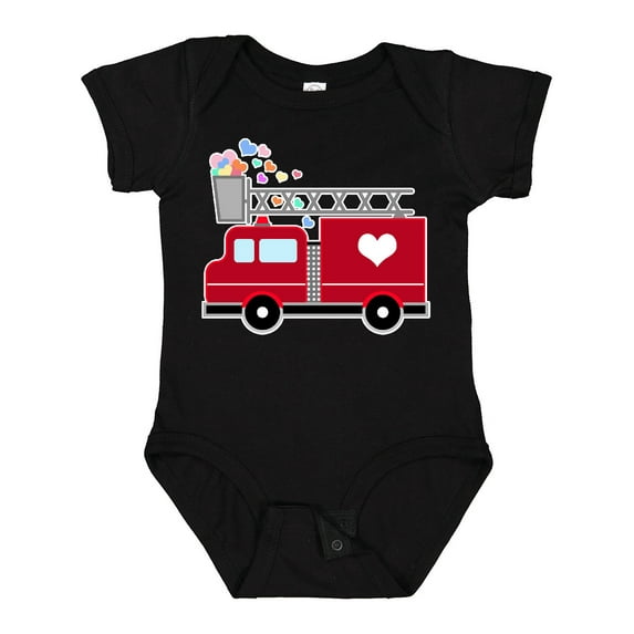 Inktastic Easter Red Firetruck with Pink Hearts Boys or Girls Baby Bodysuit
