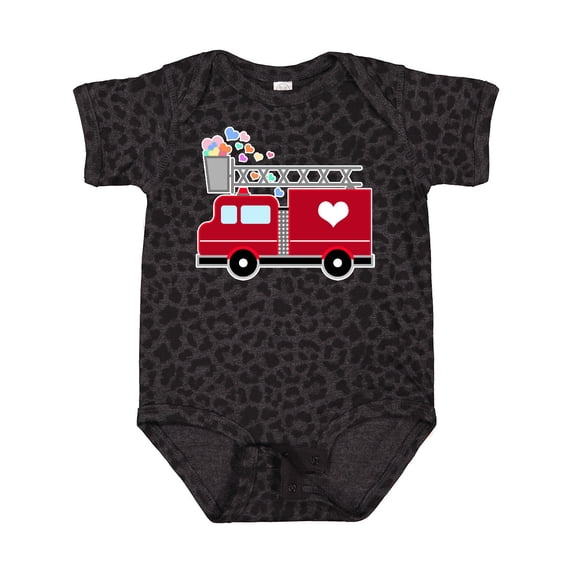 Inktastic Easter Red Firetruck with Pink Hearts Boys or Girls Baby Bodysuit