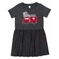 thumbnail image 1 of Inktastic Easter Red Firetruck with Pink Hearts Girls Toddler Dress, 1 of 5