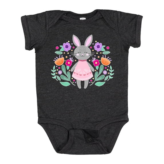 Inktastic Easter Scandinavian Bunny with Flowers Boys or Girls Baby Bodysuit