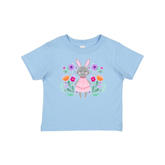 Inktastic Easter Scandinavian Bunny with Flowers Boys or Girls Baby T-Shirt