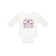 thumbnail image 1 of Inktastic Easter Scandinavian Bunny with Flowers Boys or Girls Long Sleeve Baby Bodysuit, 1 of 5