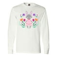 thumbnail image 1 of Inktastic Easter Scandinavian Bunny with Flowers Long Sleeve T-Shirt, 1 of 5