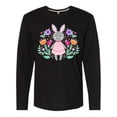 thumbnail image 1 of Inktastic Easter Scandinavian Bunny with Flowers Long Sleeve T-Shirt, 1 of 5