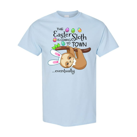 Inktastic Easter Sloth with Bunny Ears Funny T-Shirt