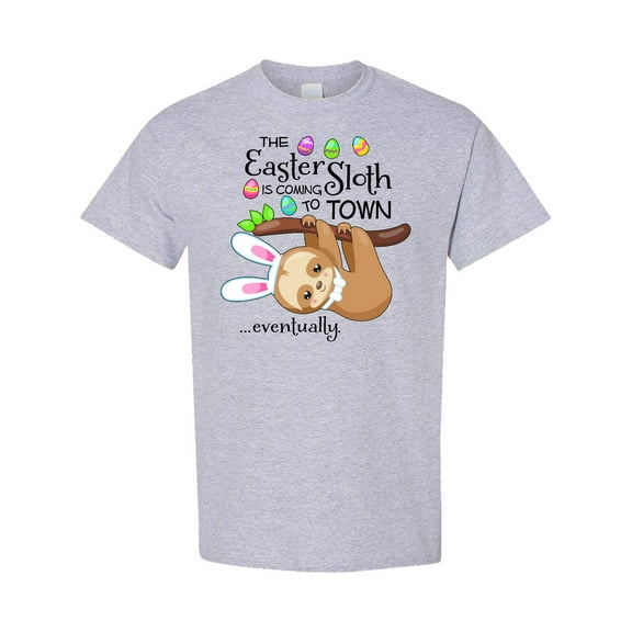 Inktastic Easter Sloth with Bunny Ears Funny T-Shirt