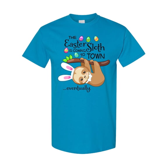 Inktastic Easter Sloth with Bunny Ears Funny T-Shirt