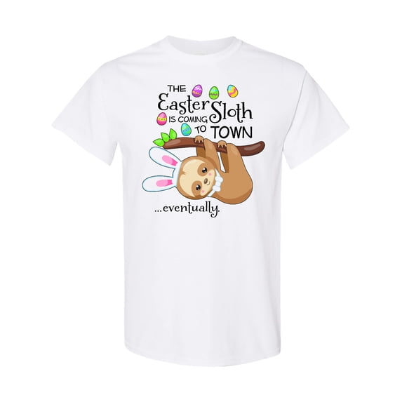 Inktastic Easter Sloth with Bunny Ears Funny T-Shirt
