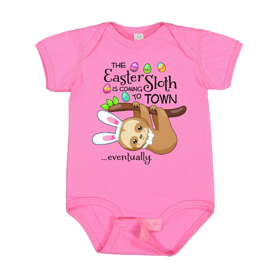 Inktastic Easter Sloth with bunny ears- funny Boys or Girls Baby Bodysuit