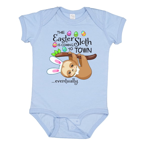 Inktastic Easter Sloth with bunny ears- funny Boys or Girls Baby Bodysuit