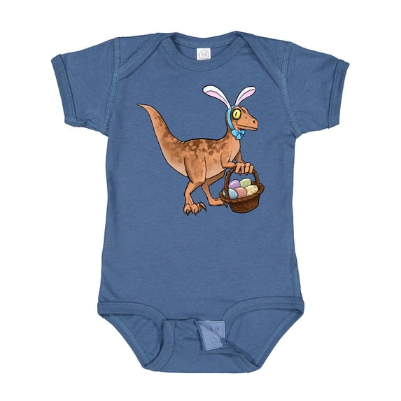 Inktastic Easter Velociraptor with Bunny Ears Boys or Girls Baby Bodysuit