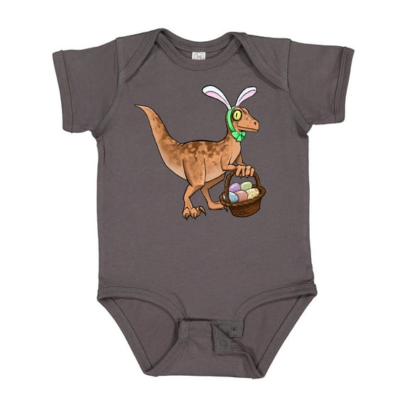 Inktastic Easter Velociraptor with Bunny Ears Boys or Girls Baby Bodysuit