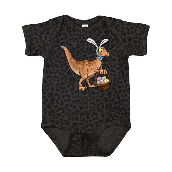 Inktastic Easter Velociraptor with Bunny Ears Boys or Girls Baby Bodysuit